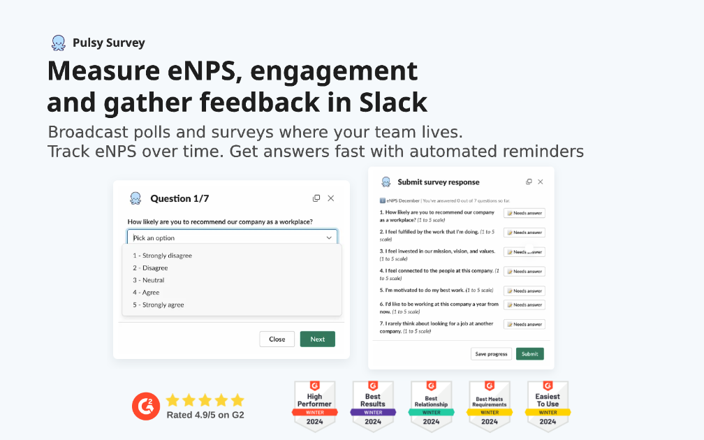 Surveys & eNPS in Slack product image