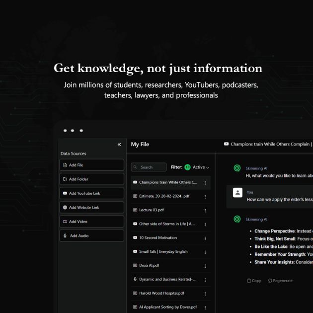 Skimming AI product image