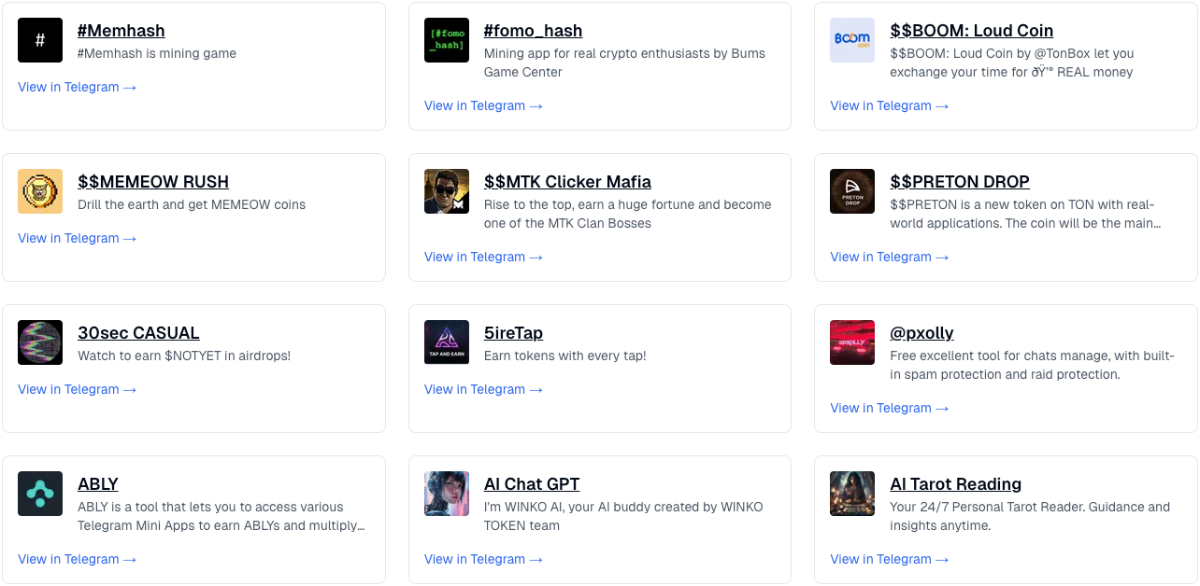 Telegram Mini Apps Directory product image