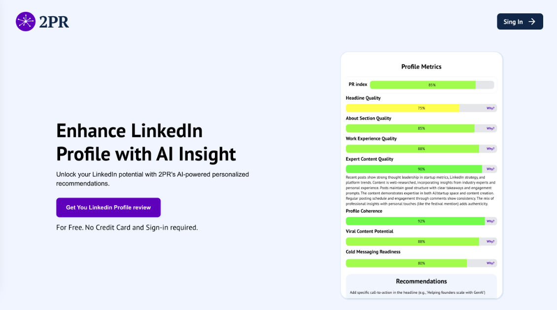 2PR Enhance LinkedIn Profile product image