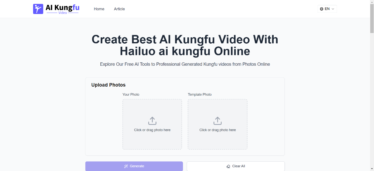 AI Kungfu Video Generator product image