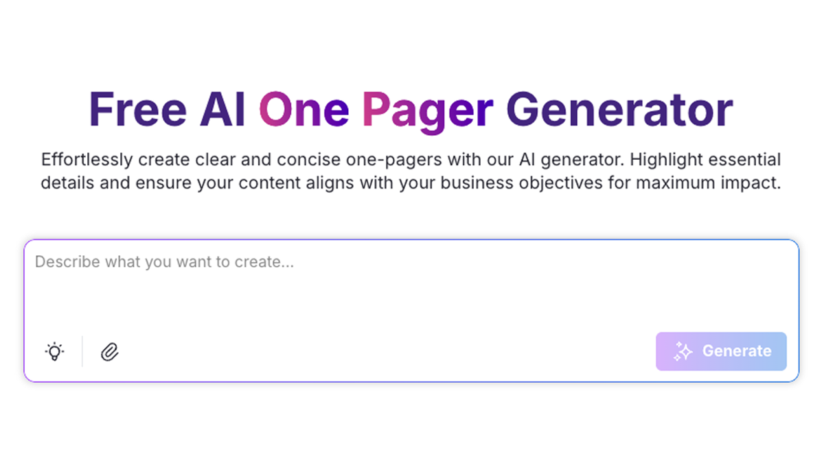 AI One Pager Generator image number 01