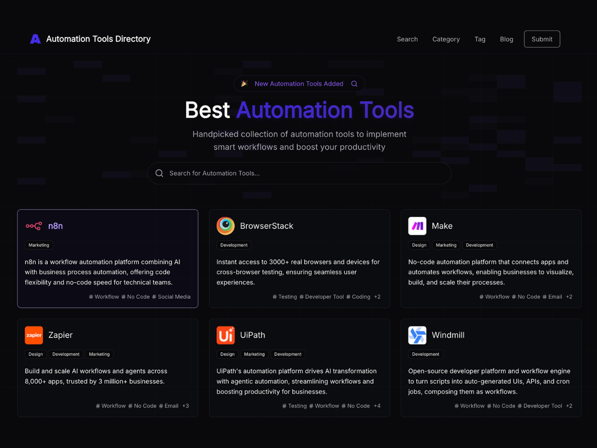 Automation Tools Directory image number 01