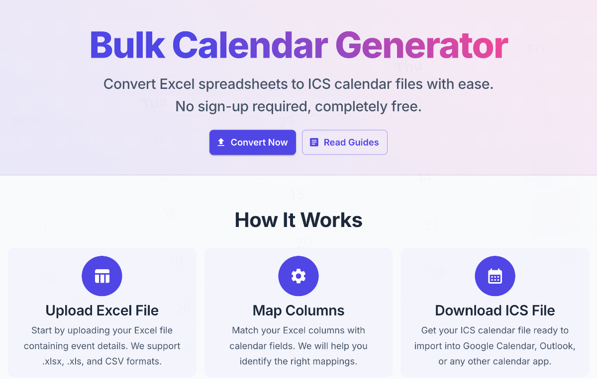 Bulk Calendar Generator image number 01
