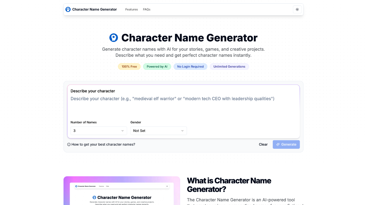 Character Name Generator product image