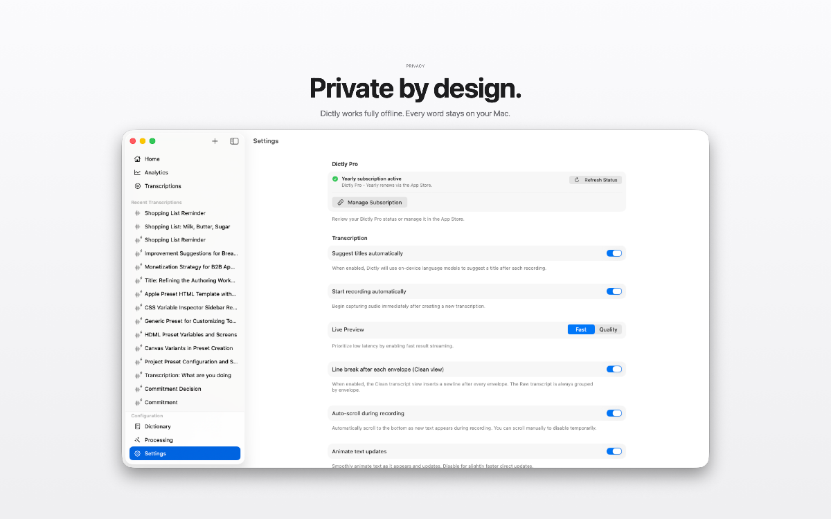 Dictly — On‑device dictation image number 11