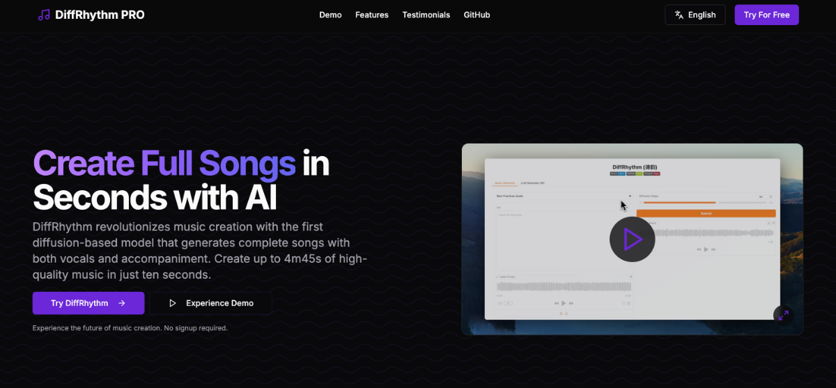 DiffRhythm Song Generator product image