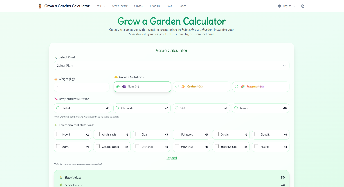 Grow a Garden Calculator image number 01