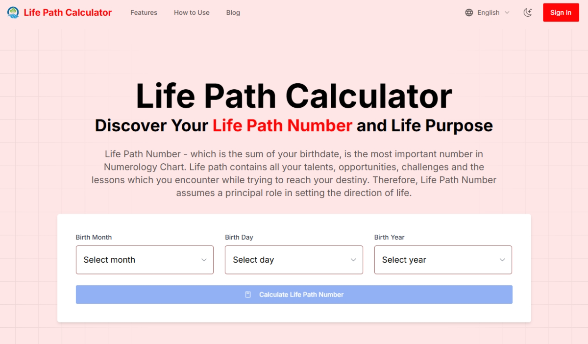 Life Path Calculator product image