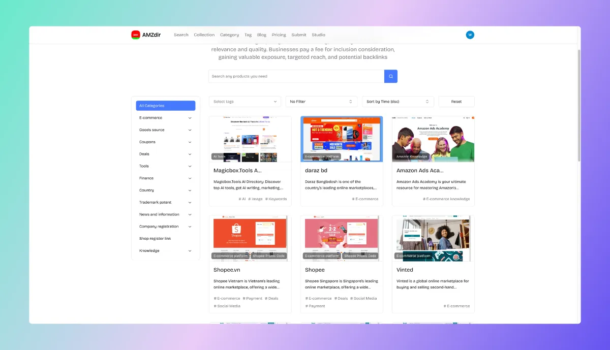 One-stop seller navigation websites product image