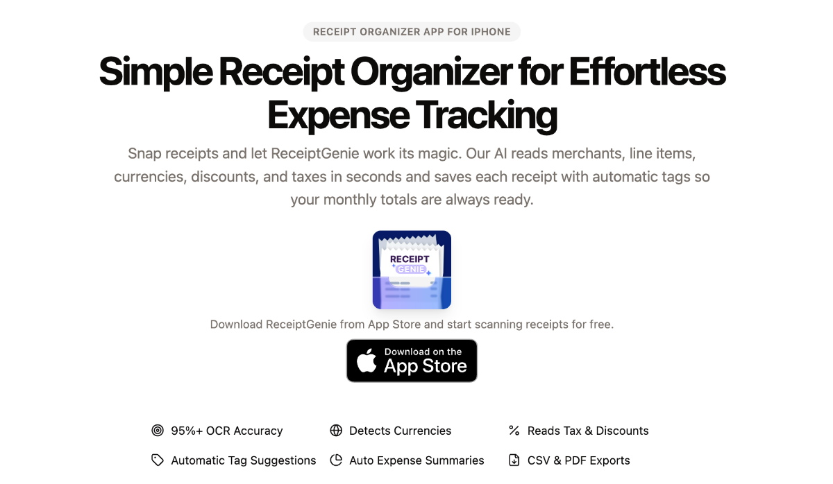 Receipt Organizer - ReceiptGenie product image