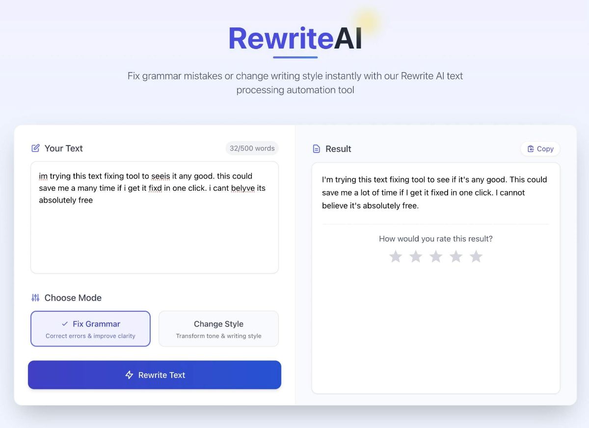 Rewrite AI product image