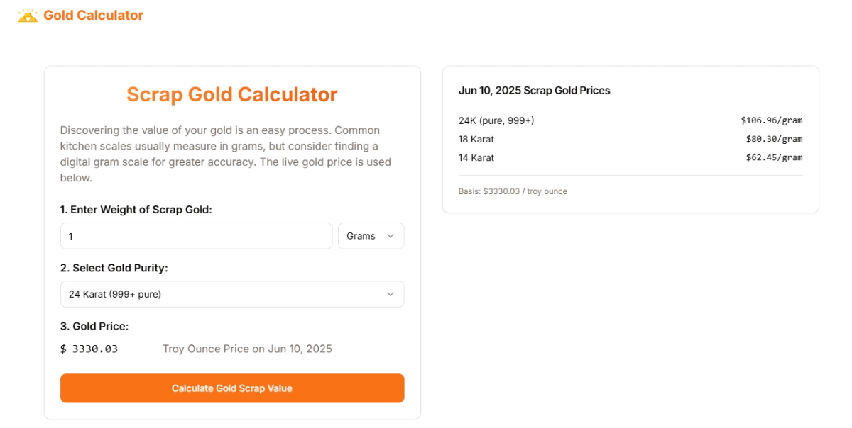 Scrap Gold Calculator product image