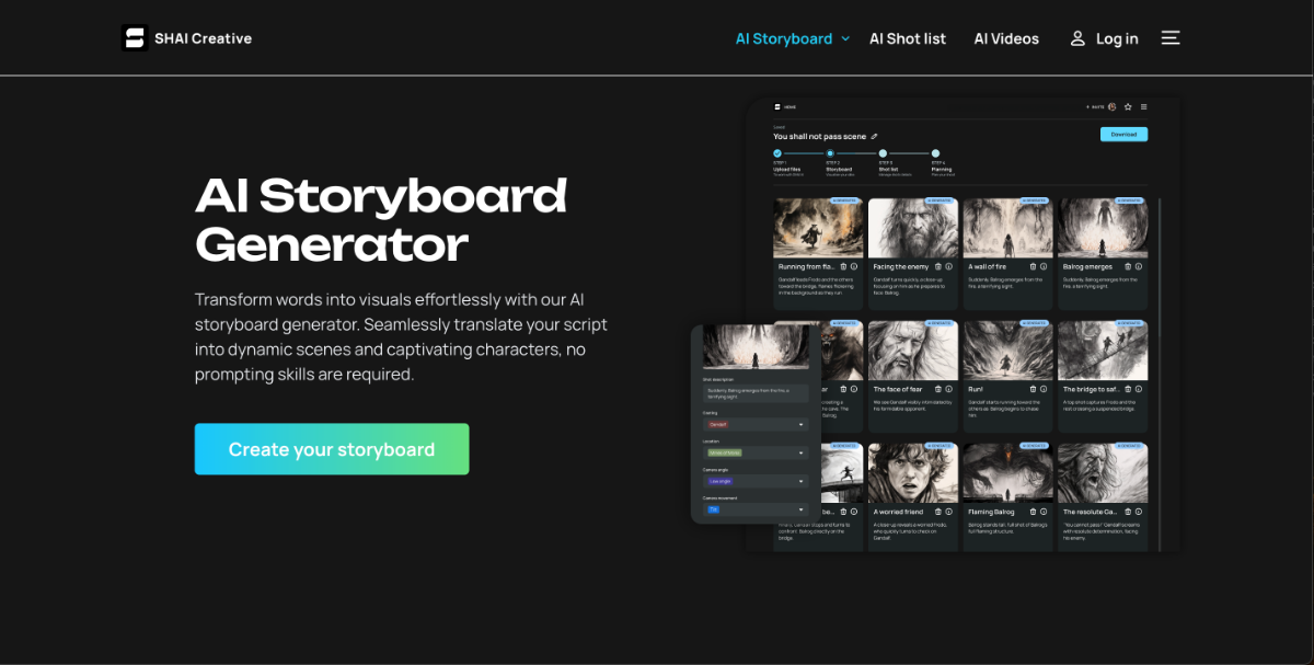 Shai - AI Storyboard Generator image number 01