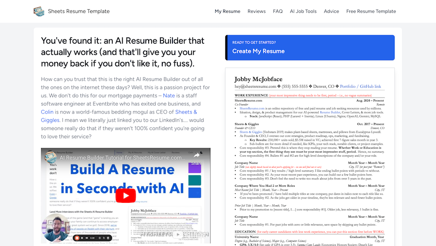 Sheets AI Resume Builder image number 11