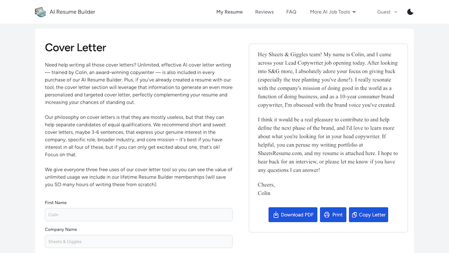 Sheets AI Resume Builder image number 31