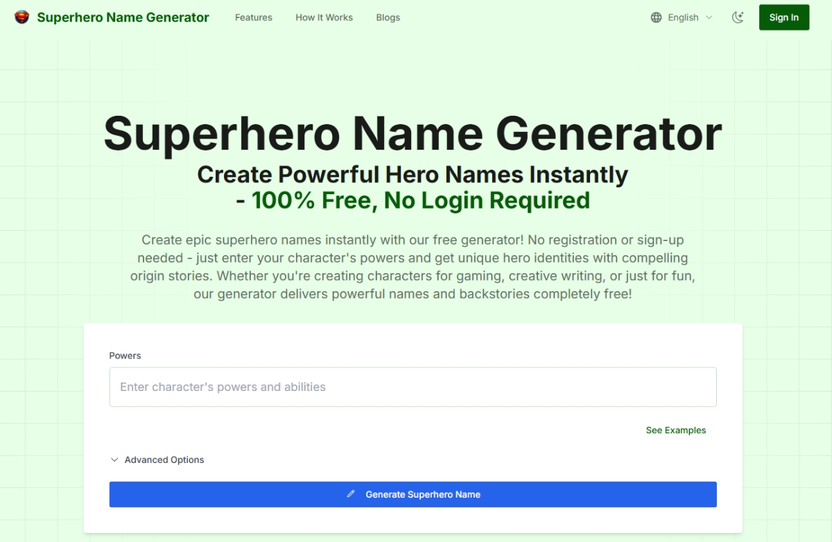 Superhero Name Generator product image