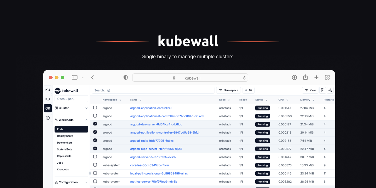 kubewall: Kubernetes Dashboard image number 01