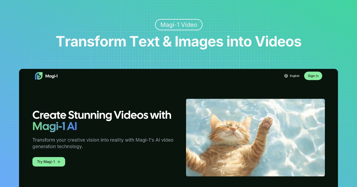 Magi-1 Video product image