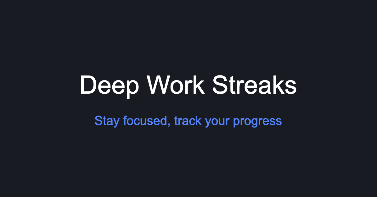 Deep Work Streaks product image